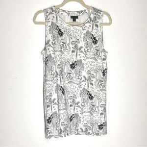 J. Jill Wearever Collection BW palm print tank top